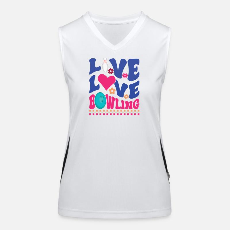 Leben, Liebe, Bowling Funktionelles Kontrast-Tank Top für Frauen