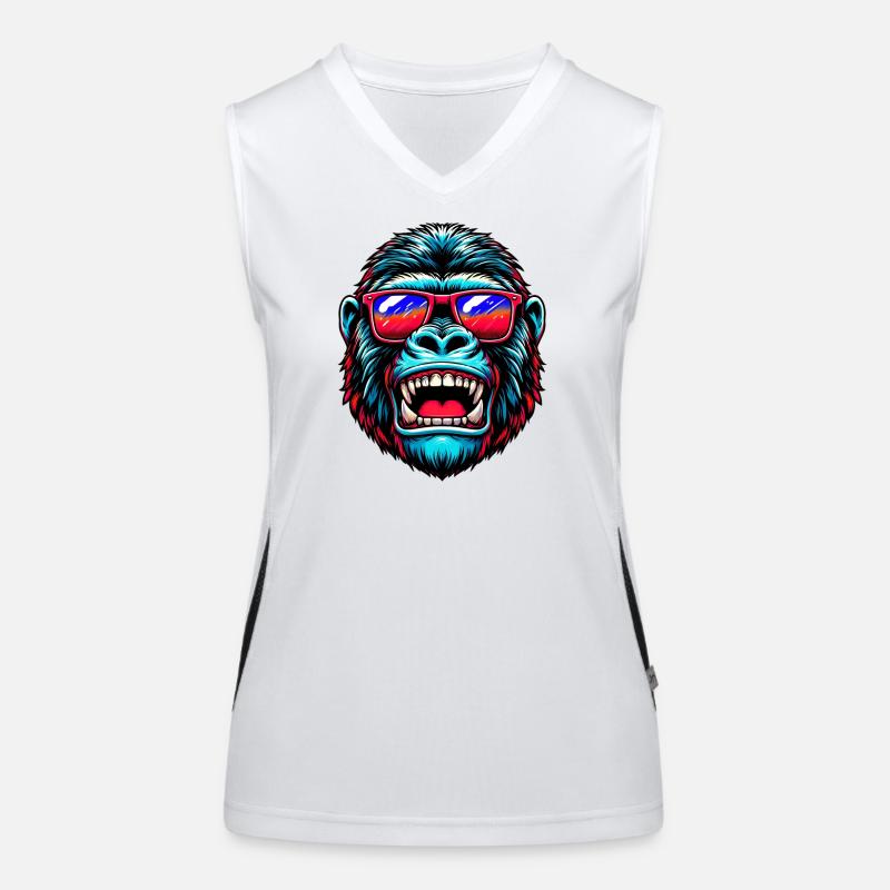 Gorillas mit Sonnenbrille Funktionelles Kontrast-Tank Top für Frauen