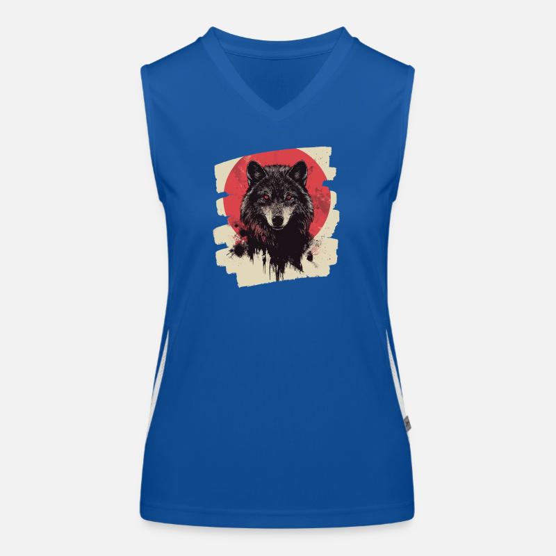 Wolf Retro Funktionelles Kontrast-Tank Top für Frauen
