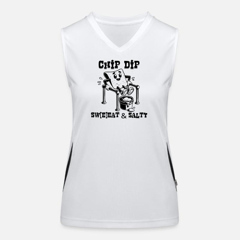 ChipsDip_BW Funktionelles Kontrast-Tank Top für Frauen