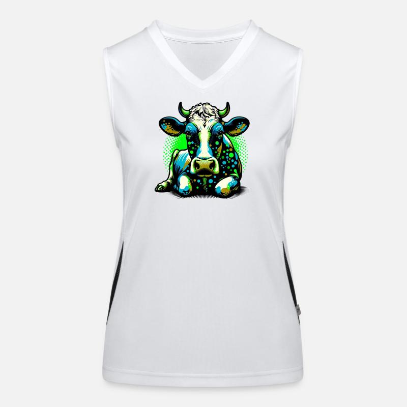 Kuh Funktionelles Kontrast-Tank Top für Frauen