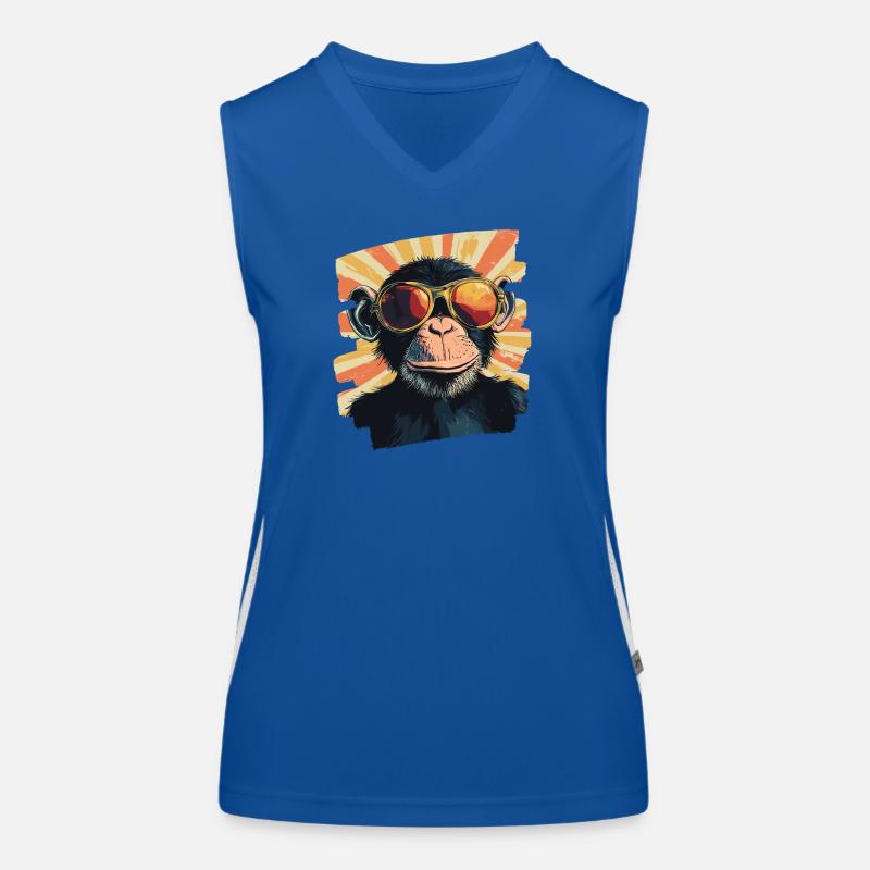 Affe Retro Funktionelles Kontrast-Tank Top für Frauen