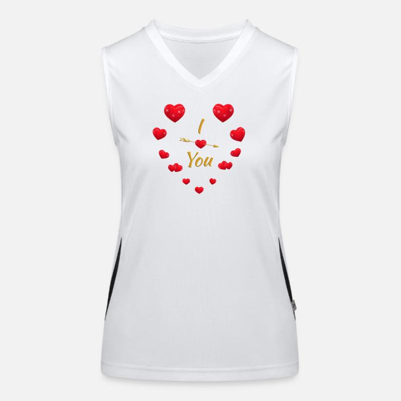 Design élégant en forme de cœur et de flèche pour les couples Débardeur respirant contrasté Femme