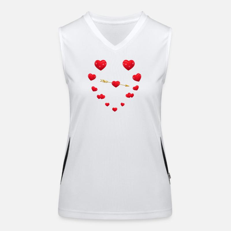Conception de coeur aimant avec flèche Débardeur respirant contrasté Femme