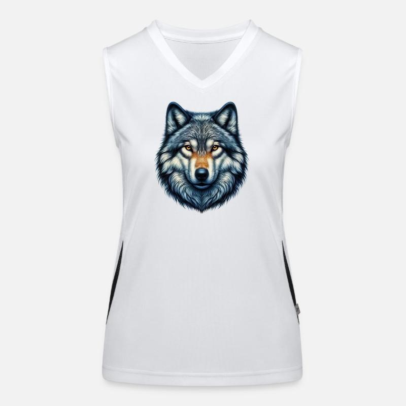 Wolf Funktionelles Kontrast-Tank Top für Frauen