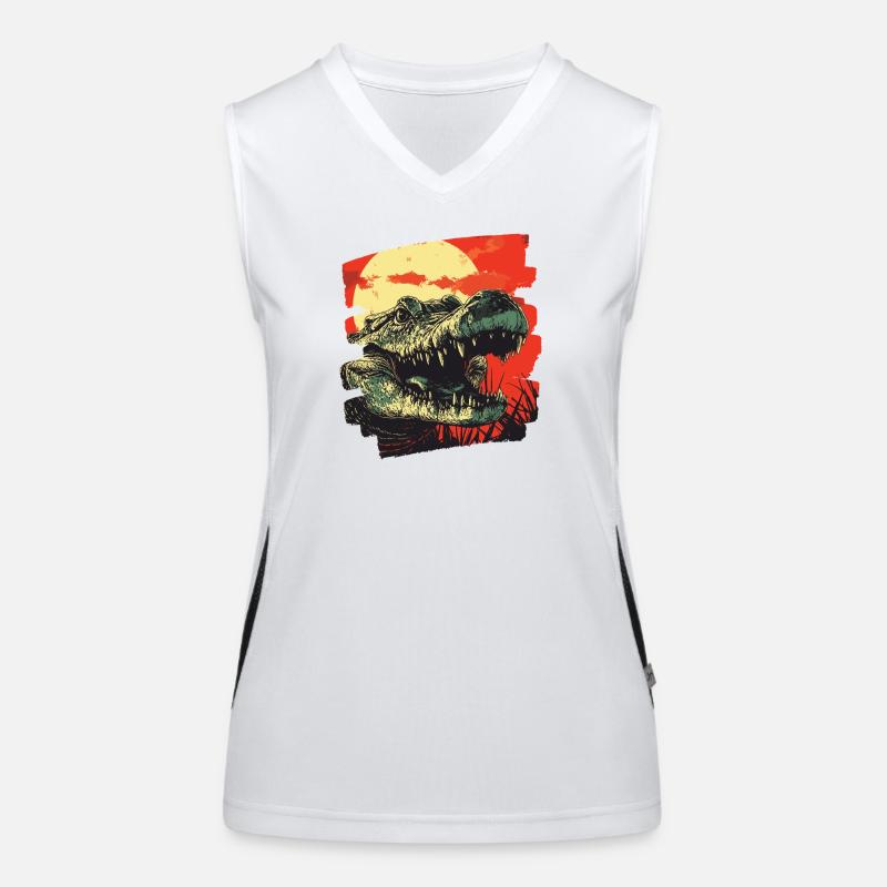 Krokodil Retro Funktionelles Kontrast-Tank Top für Frauen