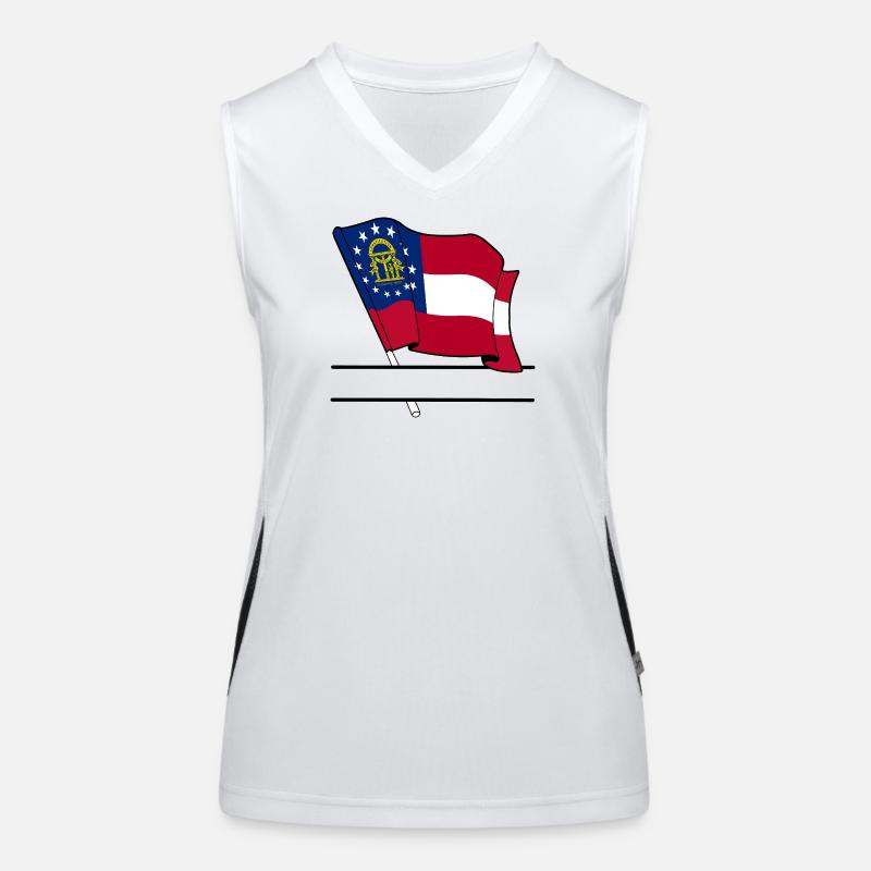 Flagge Georgien Textbanner Funktionelles Kontrast-Tank Top für Frauen