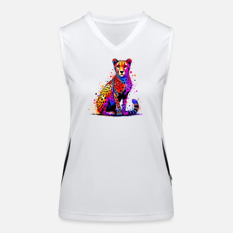 Gepard Funktionelles Kontrast-Tank Top für Frauen