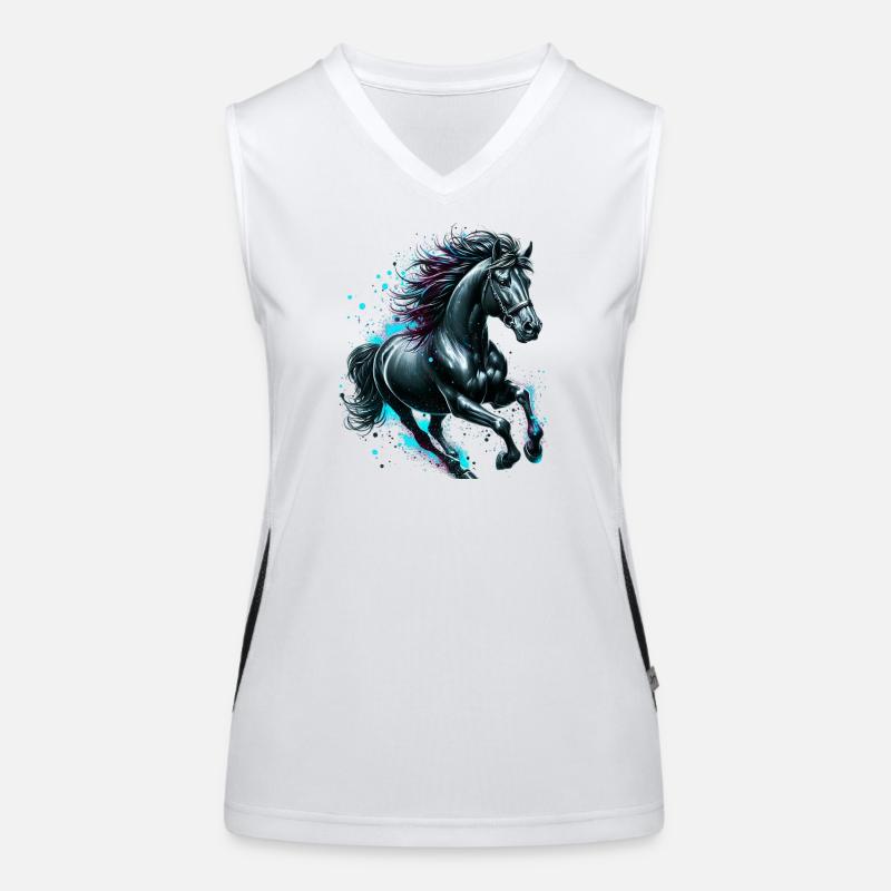 Pferd Funktionelles Kontrast-Tank Top für Frauen