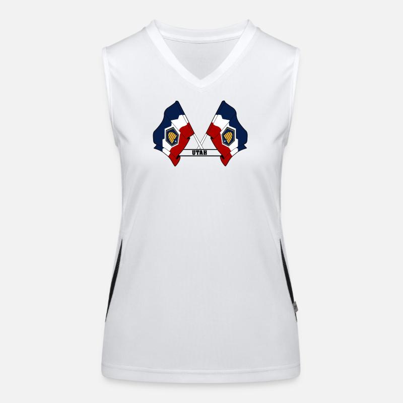 Two flags text UTAH Women's Functional Contrast Tank Top