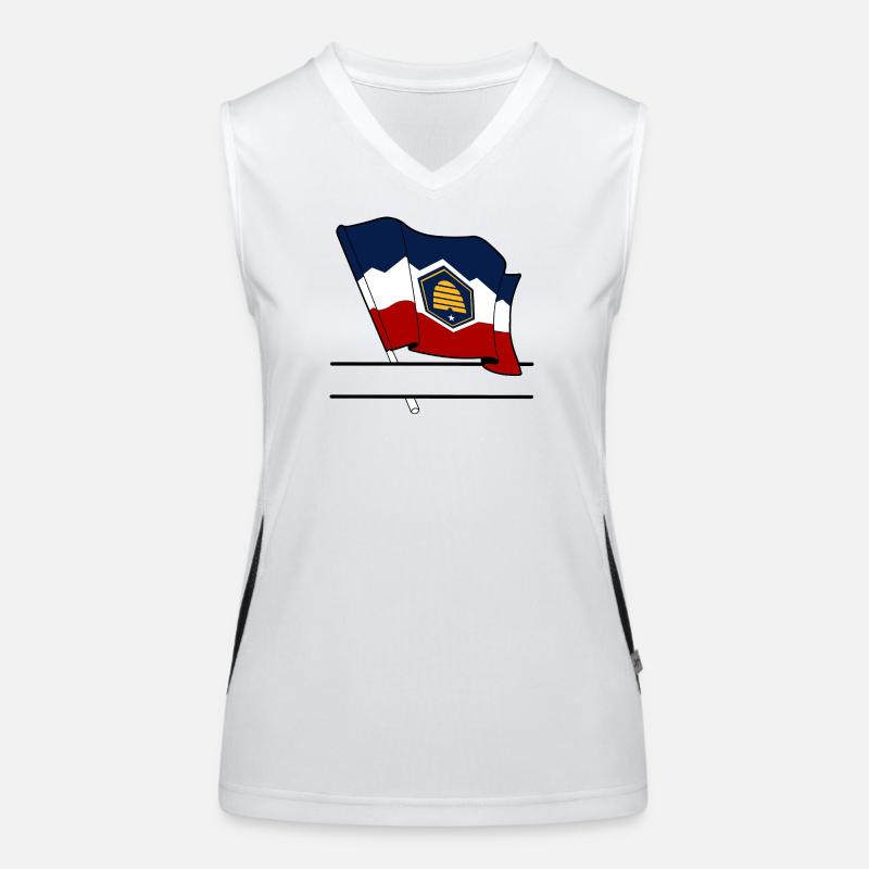 Flag Utah text banner Women's Functional Contrast Tank Top