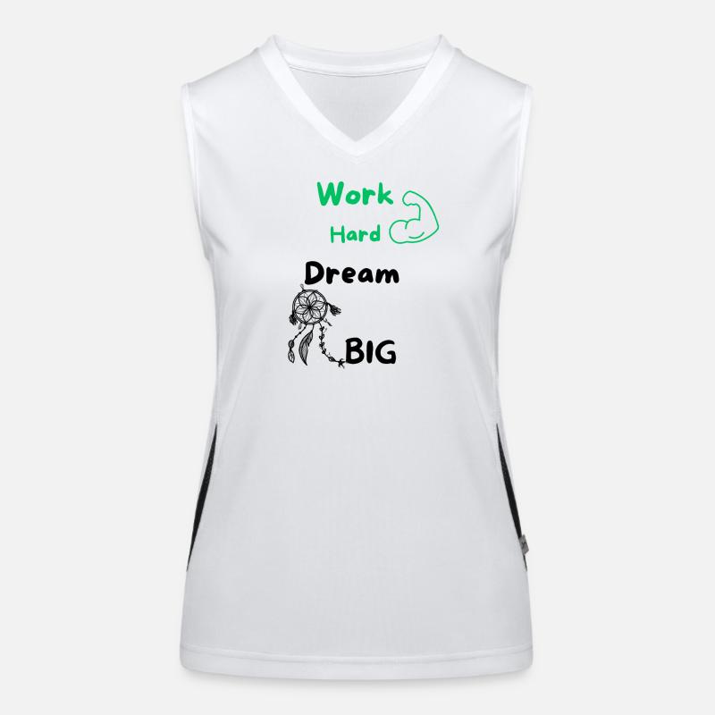 Work Hard Dream Big Funktionelles Kontrast-Tank Top für Frauen