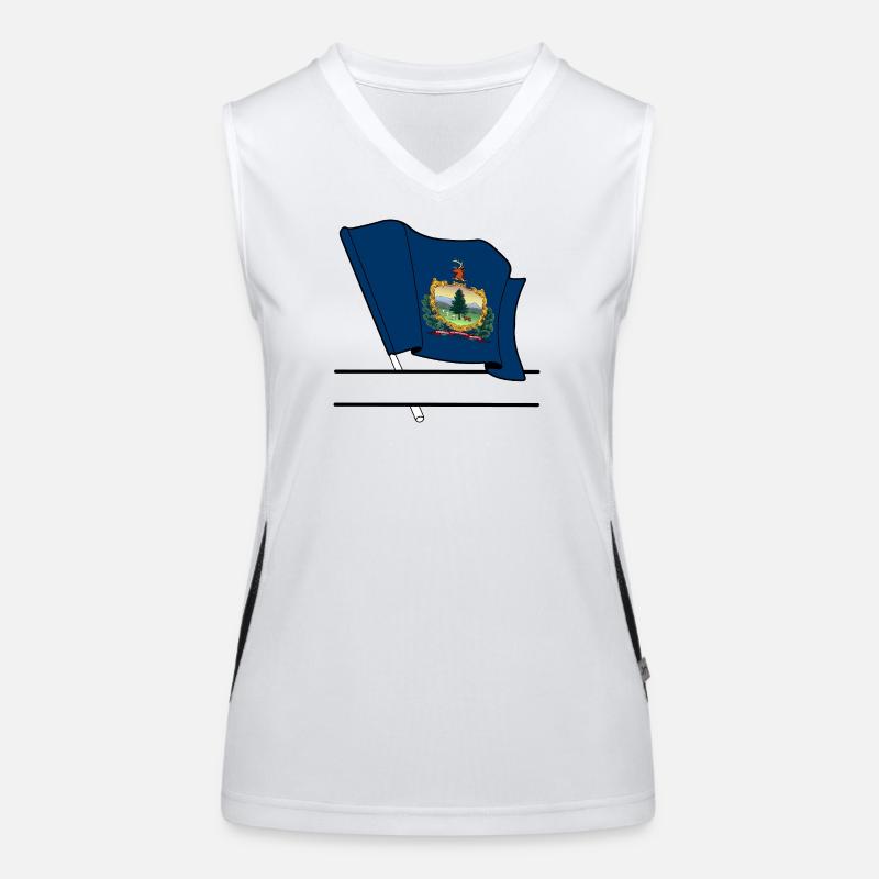 Vermont Flagge Text Banner Funktionelles Kontrast-Tank Top für Frauen