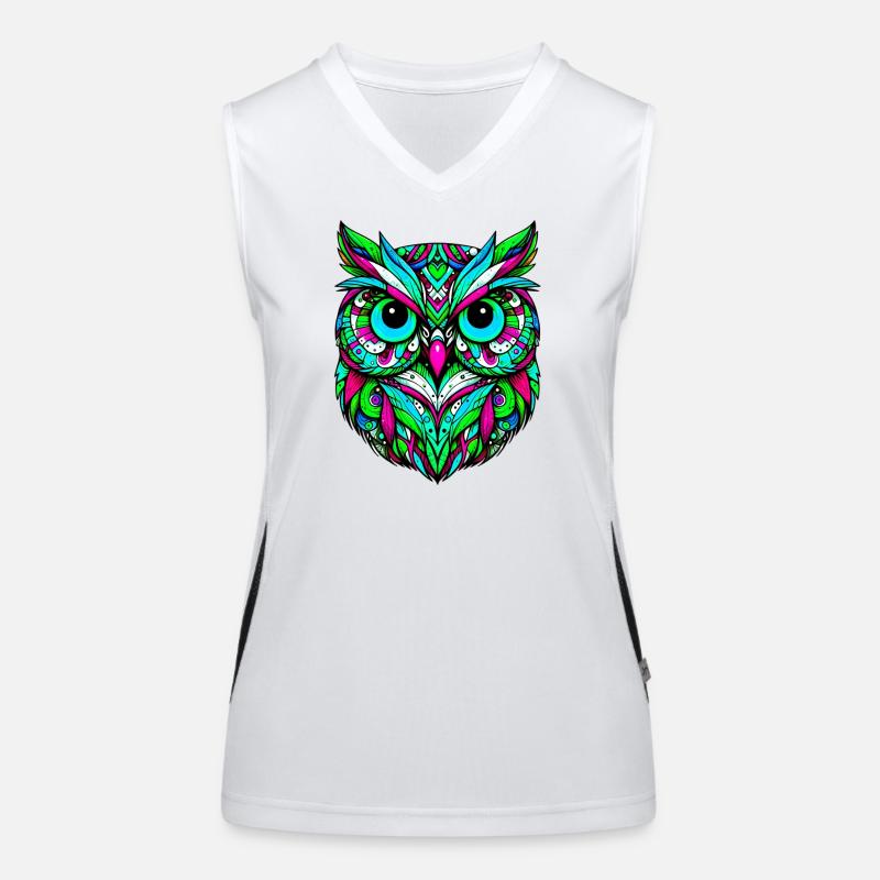 Eule Funktionelles Kontrast-Tank Top für Frauen