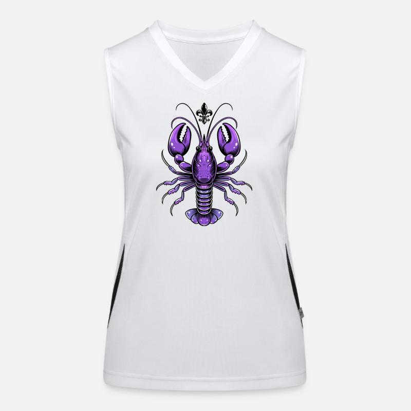 Mardi Gras Languste mit Fleur-de-Lis Design Funktionelles Kontrast-Tank Top für Frauen