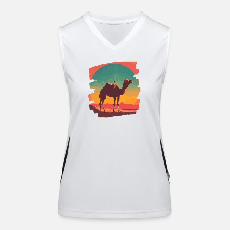 Kamel Funktionelles Kontrast-Tank Top für Frauen