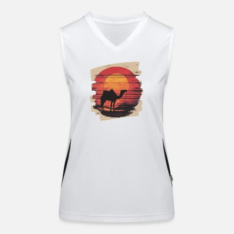 Kamel Funktionelles Kontrast-Tank Top für Frauen
