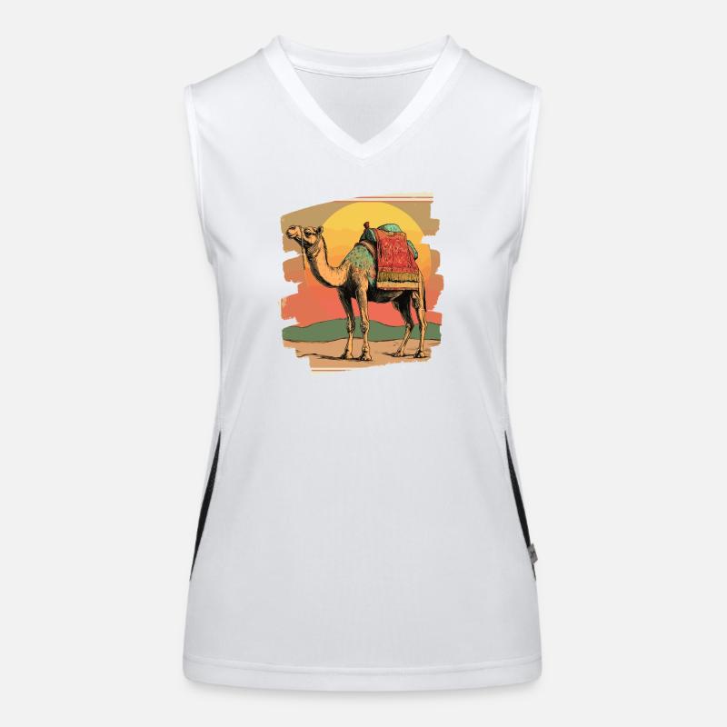 Kamel Funktionelles Kontrast-Tank Top für Frauen