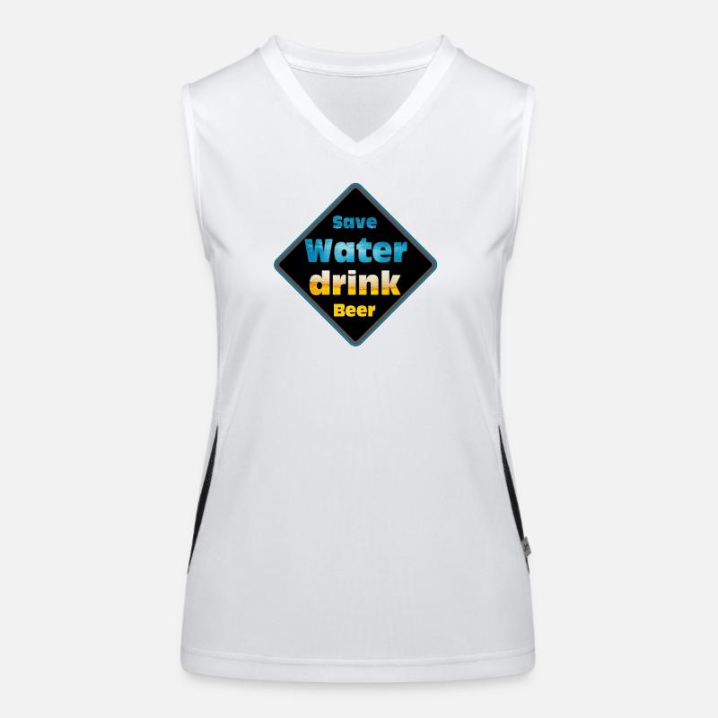 Save Water Drink Beer Schild-Design Funktionelles Kontrast-Tank Top für Frauen