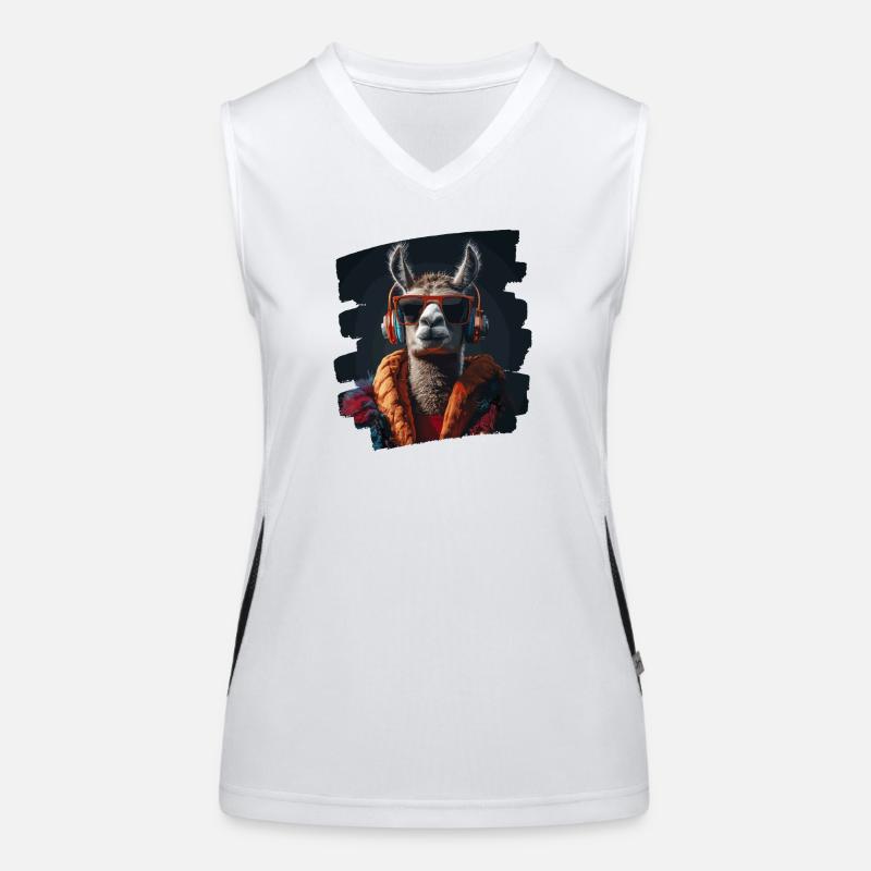 Lama Kopfhörer Funktionelles Kontrast-Tank Top für Frauen