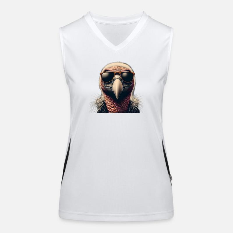 Geier mit Sonnenbrille Funktionelles Kontrast-Tank Top für Frauen