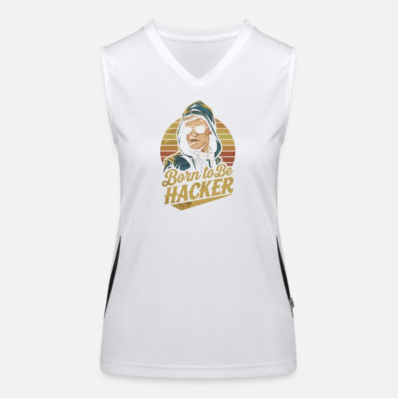 Born to Be Hacker – Informatik Nerd IT Funktionelles Kontrast-Tank Top für Frauen