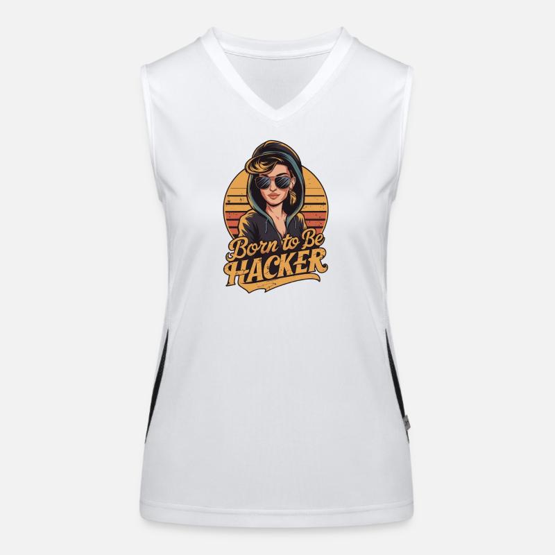 Born to Be Hacker – Informatik Nerd IT Funktionelles Kontrast-Tank Top für Frauen