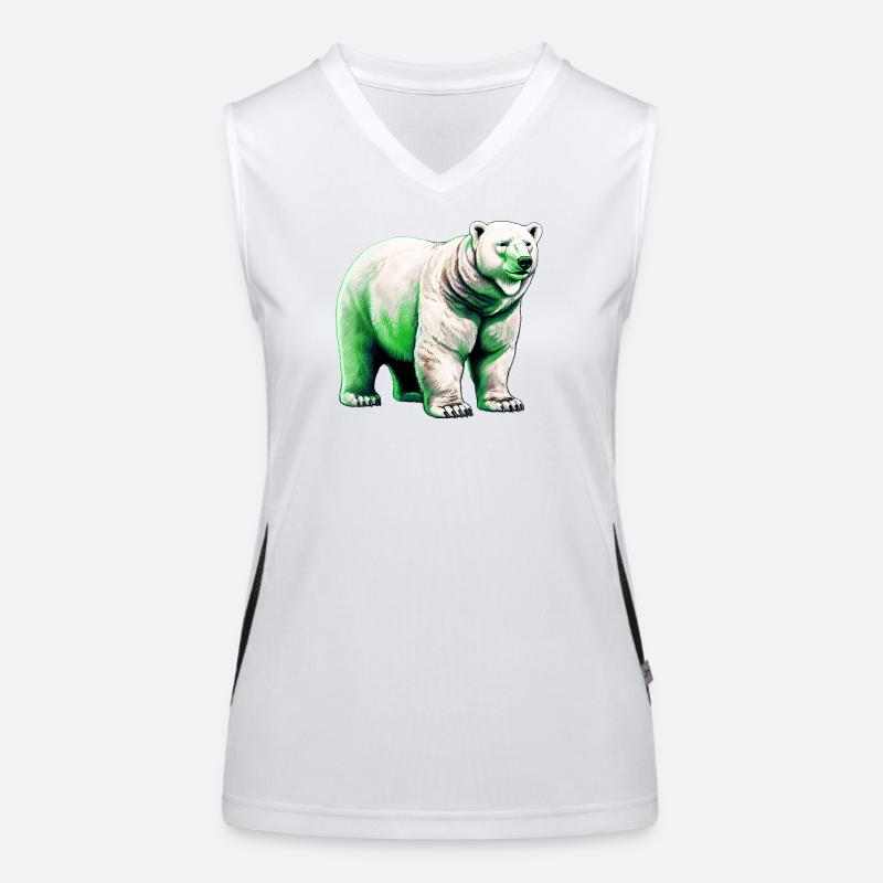 White polar bear Women's Functional Contrast Tank Top