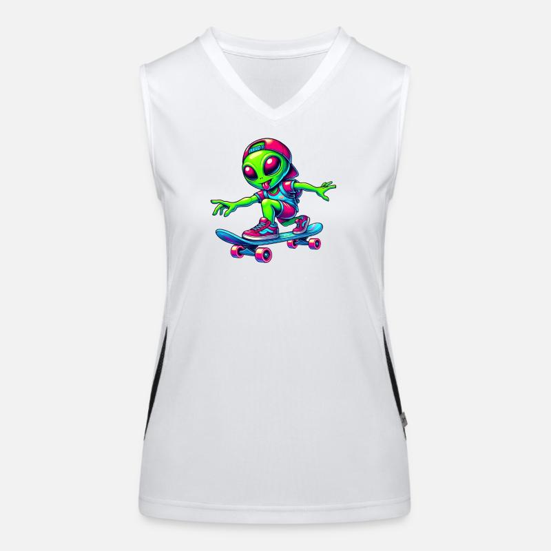 Skater Alien Design Funktionelles Kontrast-Tank Top für Frauen