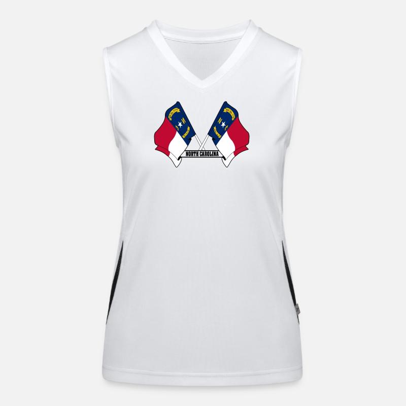 Two flags text NORTH CAROLINA Women's Functional Contrast Tank Top