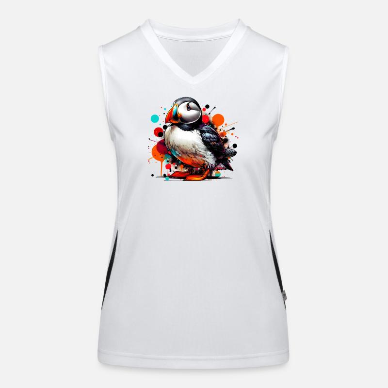 Papageitaucher Funktionelles Kontrast-Tank Top für Frauen