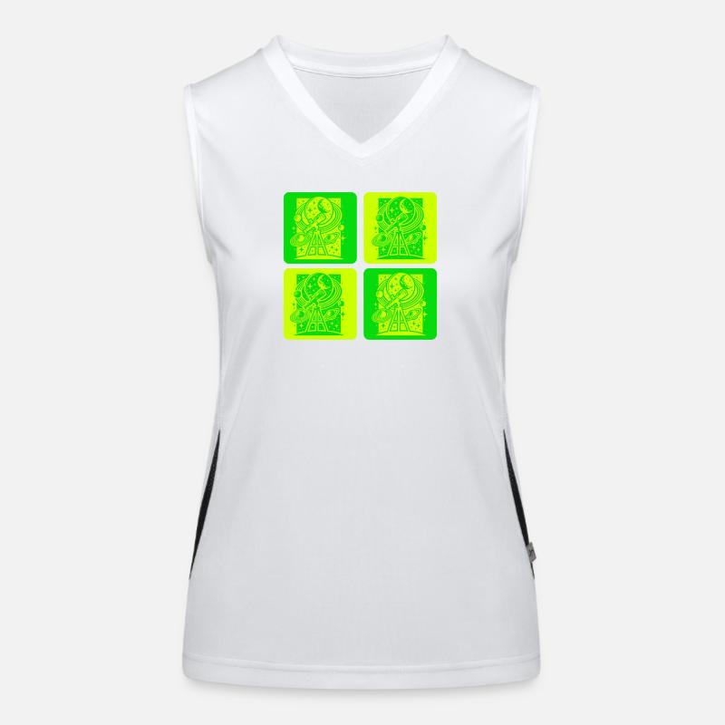 Astronomy Retro Design Women's Functional Contrast Tank Top