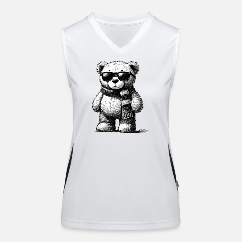 Cool Teddy Bear – Vintage Drawing Women's Functional Contrast Tank Top