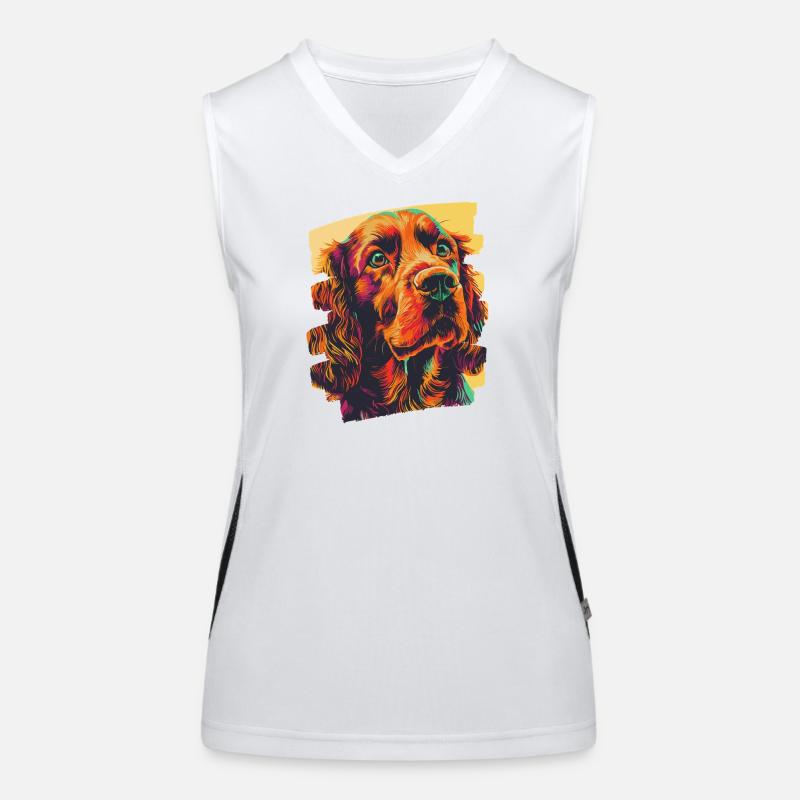 Cocker Spaniel Funktionelles Kontrast-Tank Top für Frauen