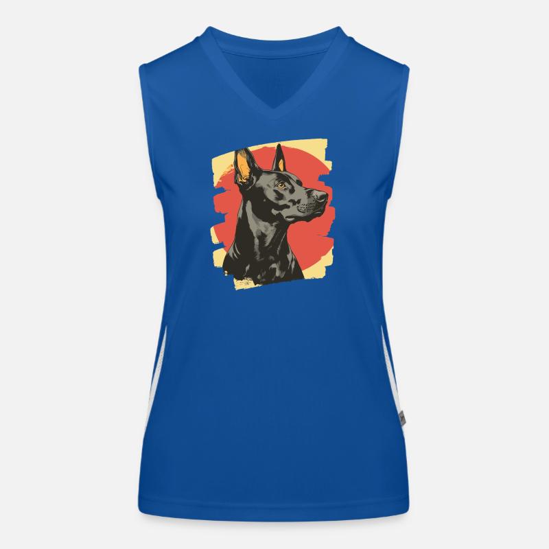 Dobermann Funktionelles Kontrast-Tank Top für Frauen