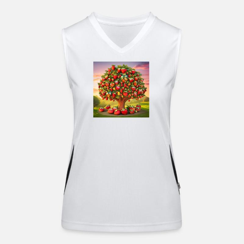 Erdbeere, Obst, ich liebe Erdbeeren Funktionelles Kontrast-Tank Top für Frauen