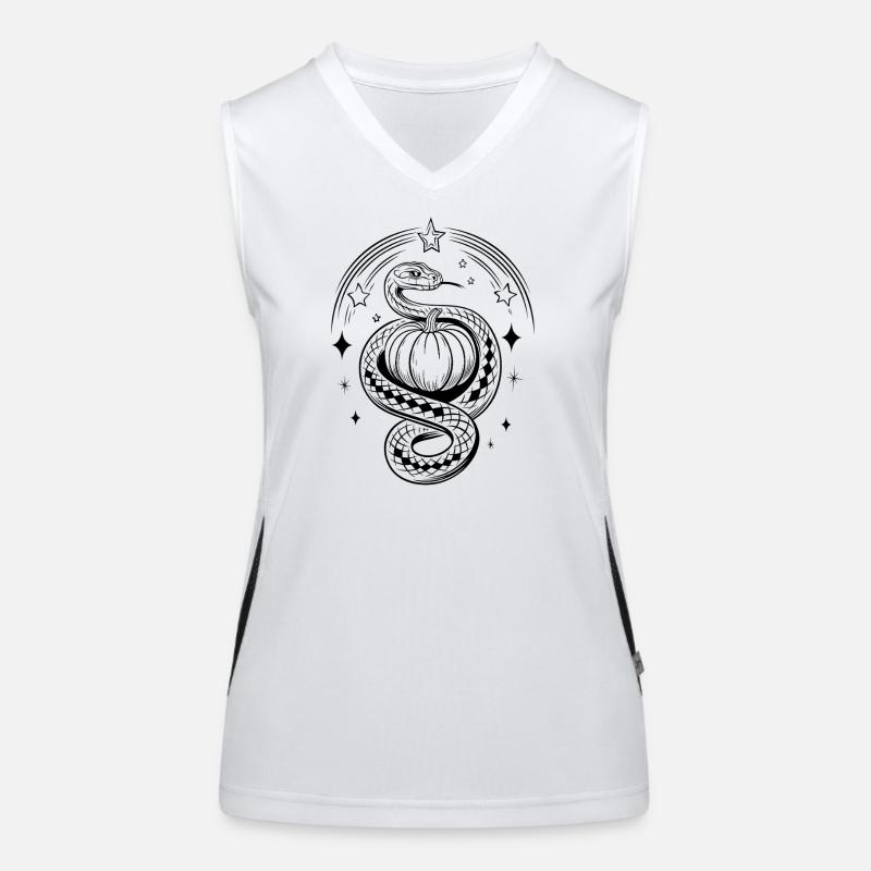 Serpent avec citrouille à colorier soi-même Débardeur respirant contrasté Femme