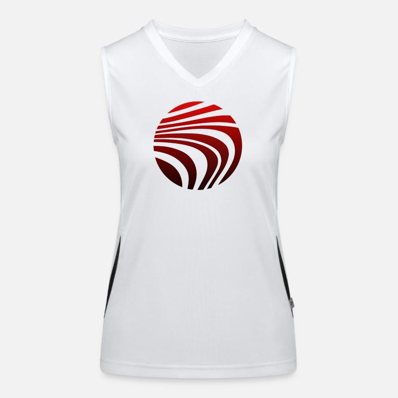 Psychedelic Pattern Red Black Gradient Women's Functional Contrast Tank Top