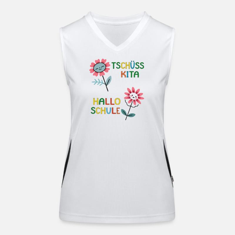 Tschüss Kita Hallo Schule Funktionelles Kontrast-Tank Top für Frauen