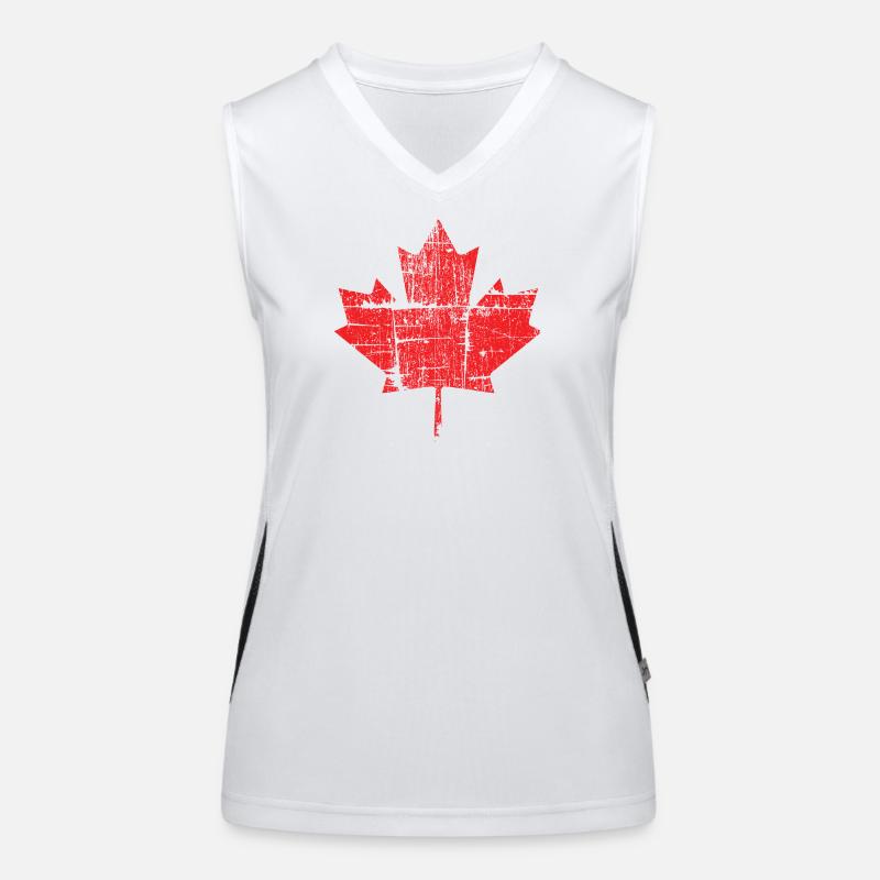 Rustic Wooden Maple Leaf Women's Functional Contrast Tank Top
