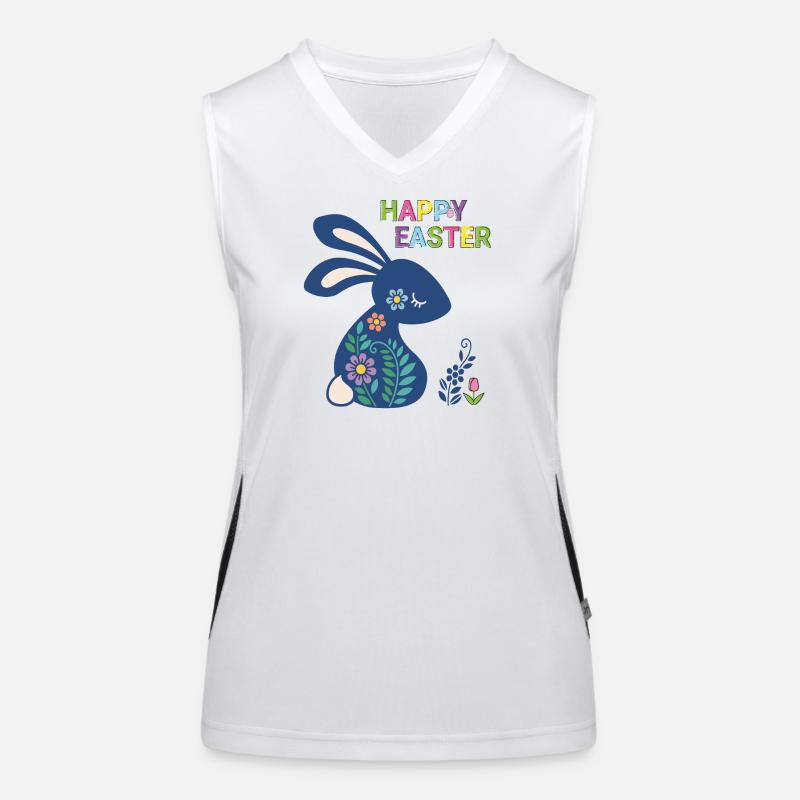 Osterhase Happy Easter Funktionelles Kontrast-Tank Top für Frauen