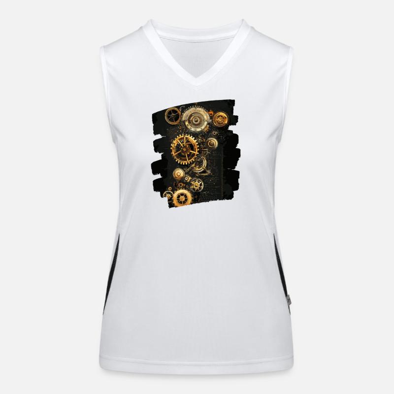 Steampunk Clockwork Women's Functional Contrast Tank Top