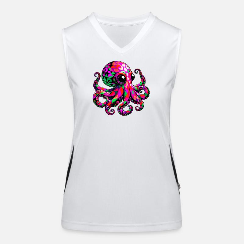 Krake Funktionelles Kontrast-Tank Top für Frauen