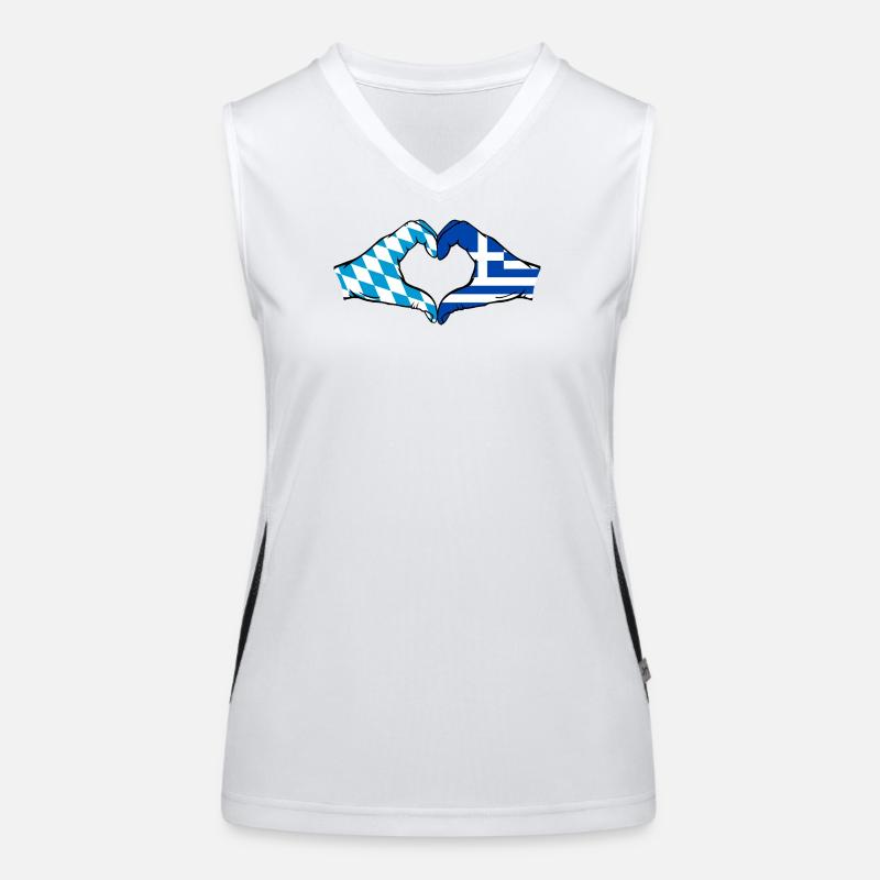 Bavière, Grèce, Drapeau, Aiguilles, Coeur Débardeur respirant contrasté Femme