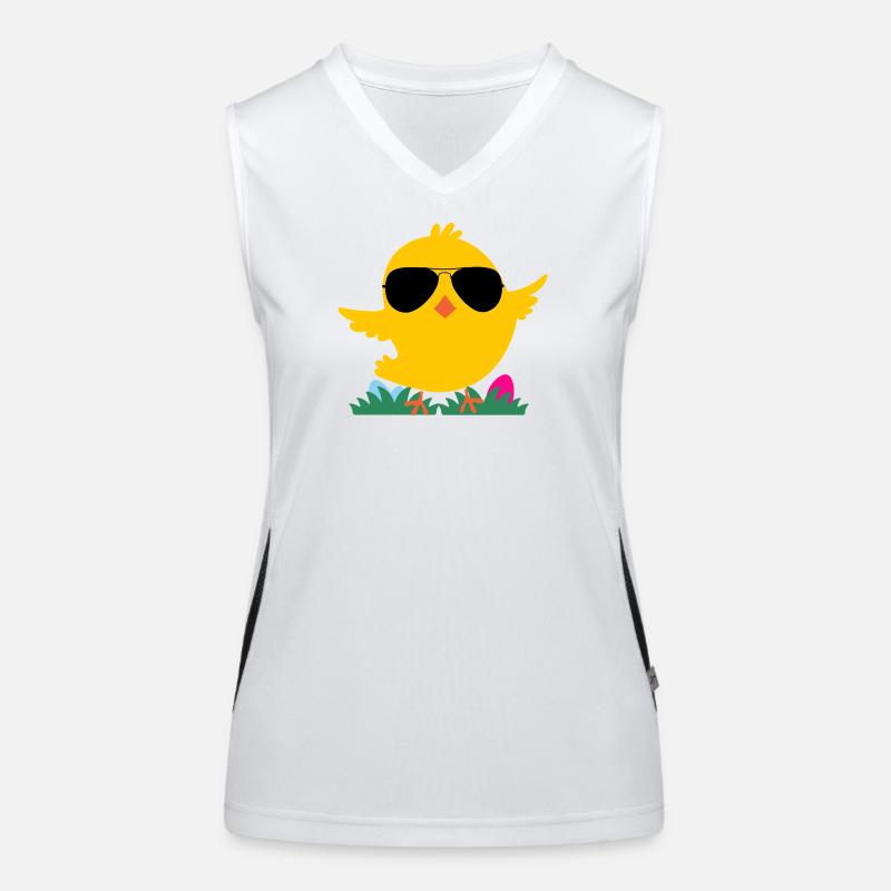 Chick with sunglasses Women's Functional Contrast Tank Top