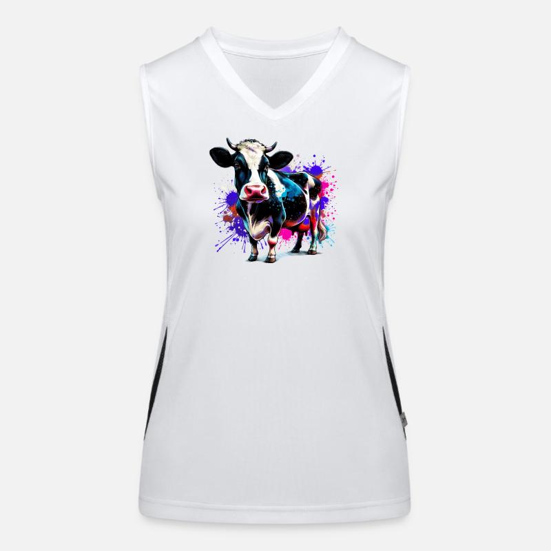 Kuh Funktionelles Kontrast-Tank Top für Frauen