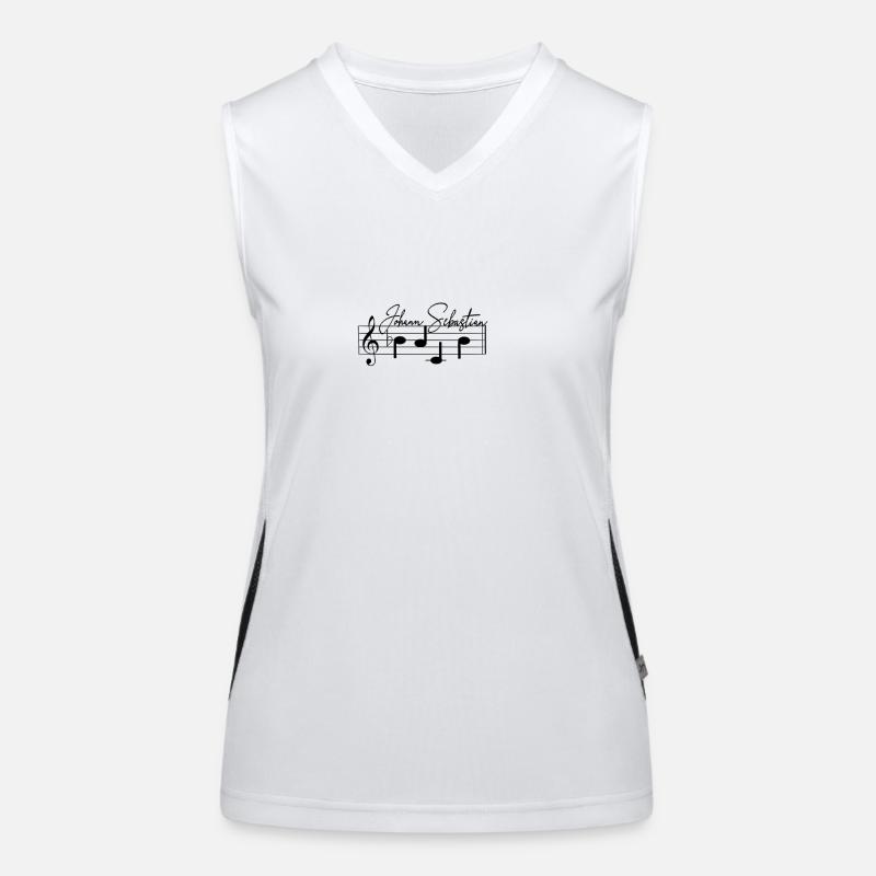 Johann Sebastian Bach Sheet Music Notation Women's Functional Contrast Tank Top