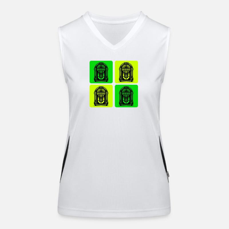 Retro Jukebox Style Funktionelles Kontrast-Tank Top für Frauen