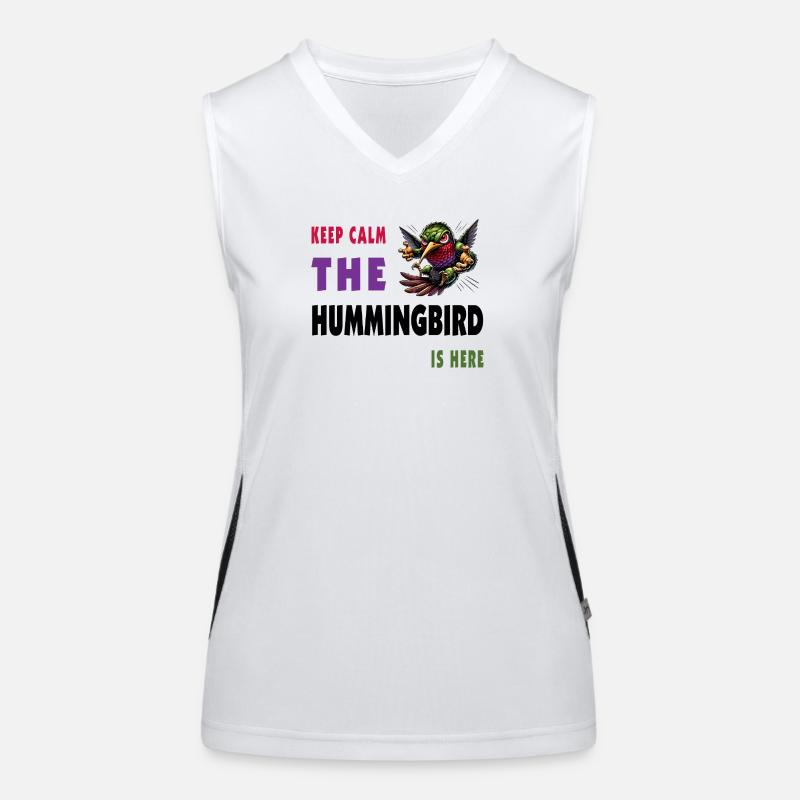 Keep calm - the hummingbird is here Women's Functional Contrast Tank Top