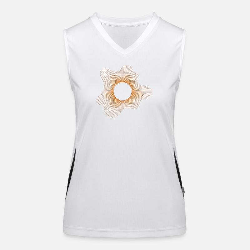 Solar Eclipse Geometric Design - Women's Functional Contrast Tank Top - white/black